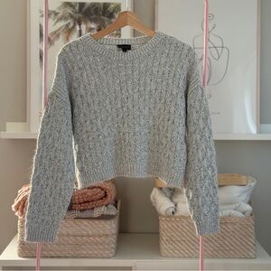 Topshop Cropped Cable Knit Sweater (US 10 / L)